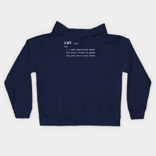 Funny, Clever, and Surprisingly Insightful Cat Definition Kids Hoodie